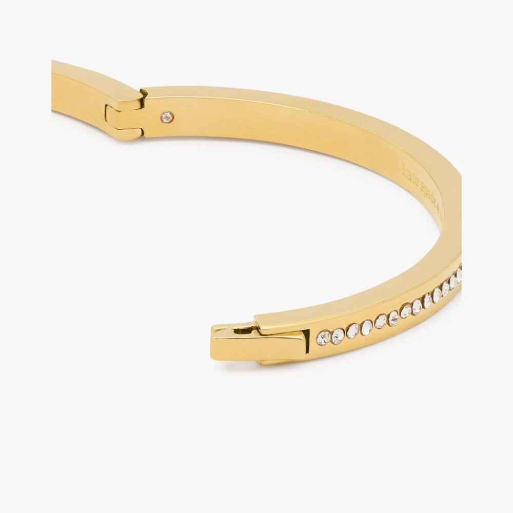 NWT Kate Spade Ring It Up Pave Bangle - Gold/Clear - Picture 3 of 7